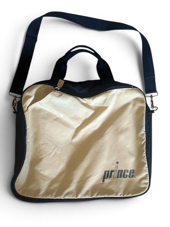 Prince Handbags - Vintage Cream and Navy Blue Prince Tennis Shoulder Tote Bag